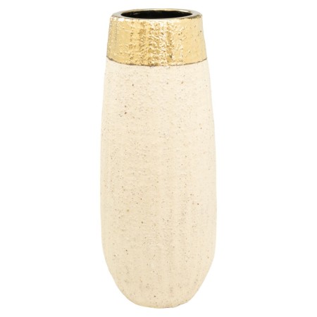 Vaso Romimex Beige Dorato Porcellana 17 x 40 x 17 cm