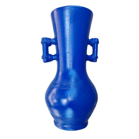 Vaso Romimex Blu cobalto Ceramica 20 x 40 x 22 cm Con manici