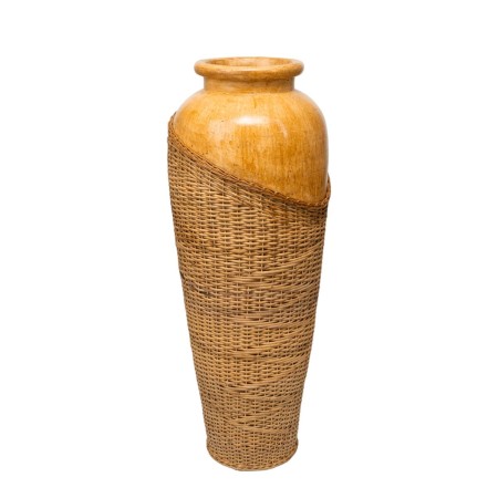 Vaso Romimex Marrone Rattan Terracotta 30 x 100 x 30 cm