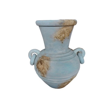 Vaso Romimex Turchese Terracotta 30 x 40 x 35 cm Con manici