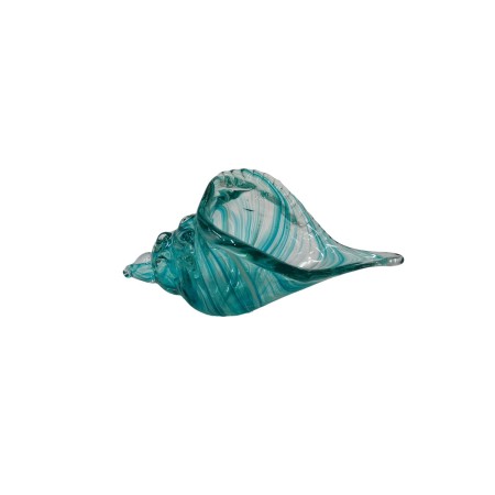 Statua Decorativa Romimex Azzurro Vetro Conchiglia 22 x 10 x 12 cm