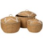 Set di Scatole Decorative Romimex Naturale Fibra naturale Con coperchio 3 Pezzi