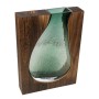 Vaso Romimex Marrone Verde Legno Vetro 22 x 30 x 6 cm