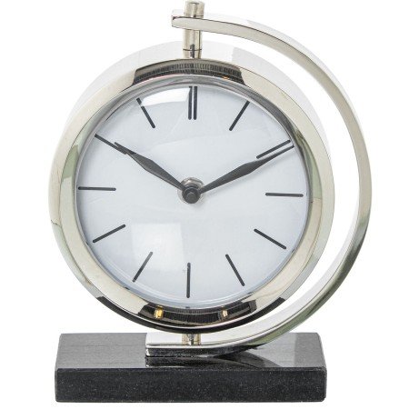 Orologio da Tavolo Alexandra House Living Nero Argentato Metallo Marmo 20 x 16 x 5 cm