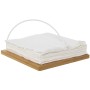 Portatovaglioli da tavola Alexandra House Living Bianco Marrone Legno Metallo 18 x 9 x 18 cm