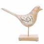 Statua Decorativa Alexandra House Living Bianco Naturale Legno Vetro Uccello 26 x 12 x 30 cm