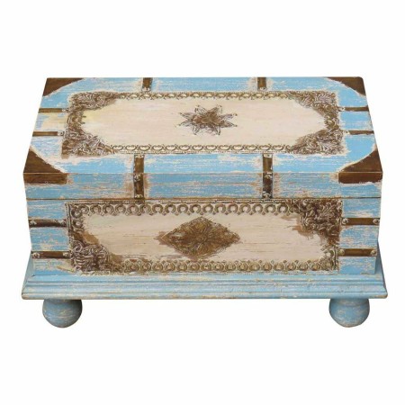 Baule Alexandra House Living Azzurro Legno di mango 28 x 27 x 50 cm Stile artigianale