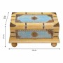 Baule Alexandra House Living Giallo Azzurro Legno di mango 28 x 27 x 50 cm Stile artigianale