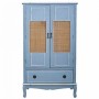 Armadio Alexandra House Living Azzurro Rattan Legno di abete Legno MDF 42 x 138 x 80 cm