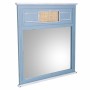 Specchio da parete Alexandra House Living Azzurro Vetro Rattan Legno di abete 3 x 76 x 70 cm