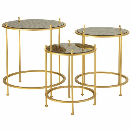 Set di 3 tavoli Alexandra House Living Oro 53 x 60 x 53 cm