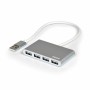 Hub USB 4 Porte Port Designs 900120 Argentato Bianco/Grigio