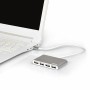 Hub USB 4 Porte Port Designs 900120 Argentato Bianco/Grigio