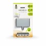 Hub USB 4 Porte Port Designs 900120 Argentato Bianco/Grigio