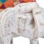 Sgabello Alexandra House Living Bianco Legno di mango Tessuto 51 x 37 x 36 cm Elefante