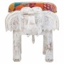 Sgabello Alexandra House Living Bianco Legno di mango Tessuto 51 x 37 x 36 cm Elefante