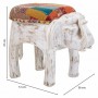 Sgabello Alexandra House Living Bianco Legno di mango Tessuto 51 x 37 x 36 cm Elefante