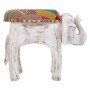 Sgabello Alexandra House Living Bianco Legno di mango Tessuto 51 x 37 x 36 cm Elefante