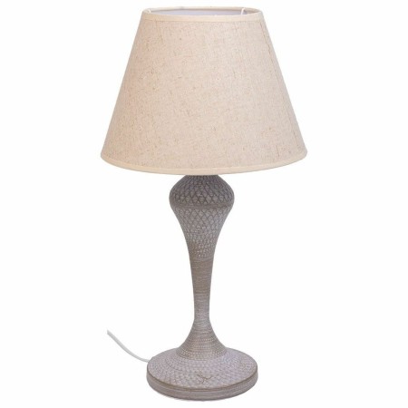 Lampada da tavolo Alexandra House Living Bianco Grigio Metallo Stoffa 220-240 V 25 x 46 x 25 cm