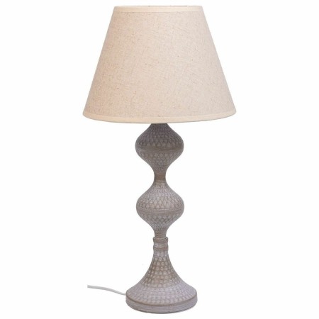 Lampada da tavolo Alexandra House Living Bianco Grigio Metallo Stoffa 220-240 V 25 x 50 x 25 cm