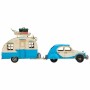 Statua Decorativa Alexandra House Living Azzurro Chiaro Ferro ABS Roulotte Trailer 9 x 15 x 41 cm