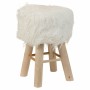 Sgabello Alexandra House Living Bianco Stoffa Bambù Pino Spugna Legno MDF 32 x 44 x 32 cm