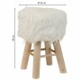 Sgabello Alexandra House Living Bianco Stoffa Bambù Pino Spugna Legno MDF 32 x 44 x 32 cm