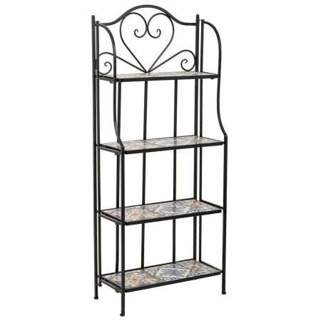 Scaffale Alexandra House Living Nero Ferro Piastrella 27 x 133 x 57 cm