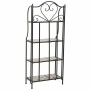 Scaffale Alexandra House Living Nero Ferro Piastrella 27 x 133 x 57 cm