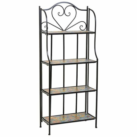 Scaffale Alexandra House Living Nero Ferro Piastrella 27 x 133 x 57 cm