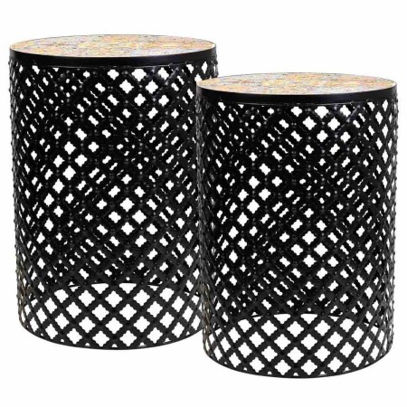 Supporto per Vaso Alexandra House Living Nero Ferro Piastrella 38 x 50 x 38 cm 2 Pezzi