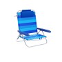 Marbueno Sedia Pieghevole 5 Posizioni Alluminio con Cuscino Righe Blu Mare e Piscina 61X68X82 cm 10242