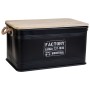 Baule Alexandra House Living Factory Nero Canapa Metallo Legno di abete 38 x 60 x 33 cm