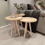 Set di 3 Tavolini Alexandra House Living Naturale Rovere Legno MDP 35 x 49 x 35 cm 35 x 45 x 35 cm 35 x 47 x 35 cm