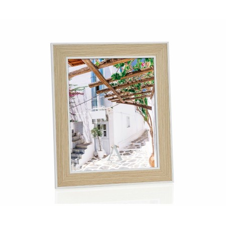 Cornice Portafoto Alexandra House Living Bianco Beige Carta Legno MDF 13 x 18 cm 1 x 24 x 18 cm