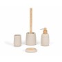 Scopino per il Bagno Alexandra House Living Marrone Beige Nylon Legno di frassino Arenaria 10 x 36 x 10 cm