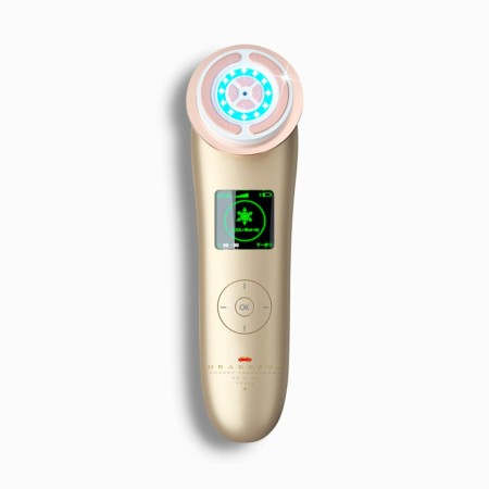 Massaggiatore Viso con Radiofrequenza, Fototerapia ed Elettrostimolazione Drakefor NANOSKIN INTELIGENT Bianco Dorato