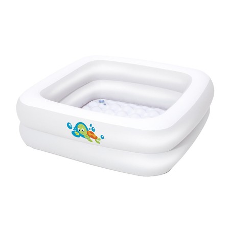 Bestway Vasca da Bagno Gonfiabile per Bambini Imbottito 86x86x25 cm 0 a 3 Anni Giardino 51116