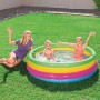 Bestway Piscina Gonfiabile Infantile 4 Anelli Arcobaleno 157x46 cm +3 Anni Giardino 51117