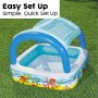 Bestway Piscina Gonfiabile Infantile Tetto Rimovibile 140x140x114 cm +2 Anni Giardino 52192