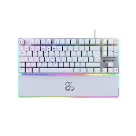 Tastiera per Giochi Newskill Gungnyr TKL Pro Ivory LED RGB Qwerty in Spagnolo Bianco