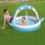 Bestway Piscina Gonfiabile per Bambini 2 Anelli Squalo Spruzzatore 163x127x92 cm +2 Anni Giardino 53157