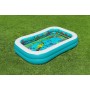 Bestway Piscina Gonfiabile 2 Camere Fondo 3D Marina con Accessori 262x175x51 cm +3 Anni Giardino 54177