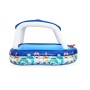 Bestway Piscina Gonfiabile Bambini Tetto Rimovibile Barca con Volante 213x155x132 cm +3 Anni Giardino 54370