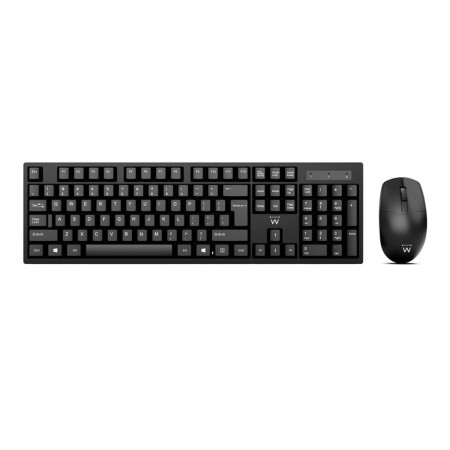 Tastiera e Mouse Wireless Ewent EW3281 Nero Qwerty in Spagnolo QWERTY