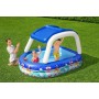 Bestway Piscina Gonfiabile Bambini Tetto Rimovibile Barca con Volante 213x155x132 cm +3 Anni Giardino 54370