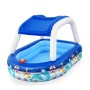 Bestway Piscina Gonfiabile Bambini Tetto Rimovibile Barca con Volante 213x155x132 cm +3 Anni Giardino 54370