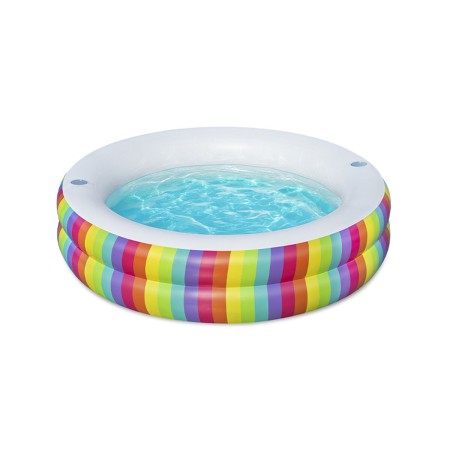 Bestway Piscina per Bambini 2 Anelli Arcobaleno 206x206x51 cm +6 Anni Giardino 54443