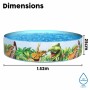 Bestway Piscina Rigida per Bambini PVC Dinosauri 183x38 cm +2 Anni Giardino 55022