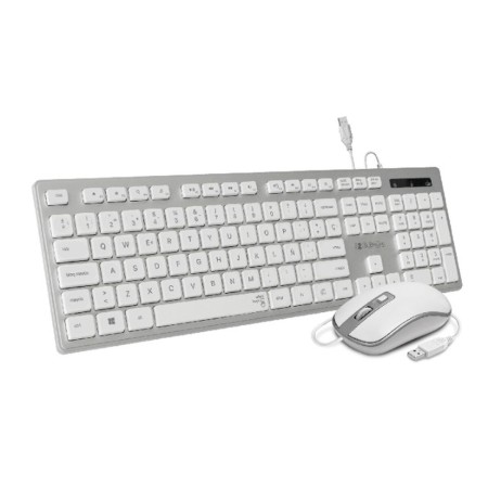 Tastiera e Mouse Subblim SUBKBC-CEKE60 Qwerty in Spagnolo Argentato